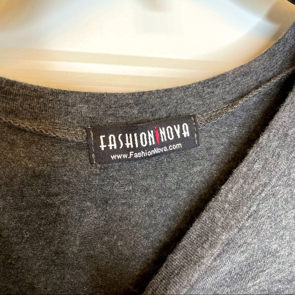 Sexy Side Split Charcoal Grey Tunic Dress- Size Large - Picture 9 of 9